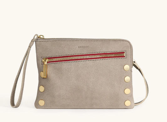 Hammitt Nash Small Pewter Red Zipper