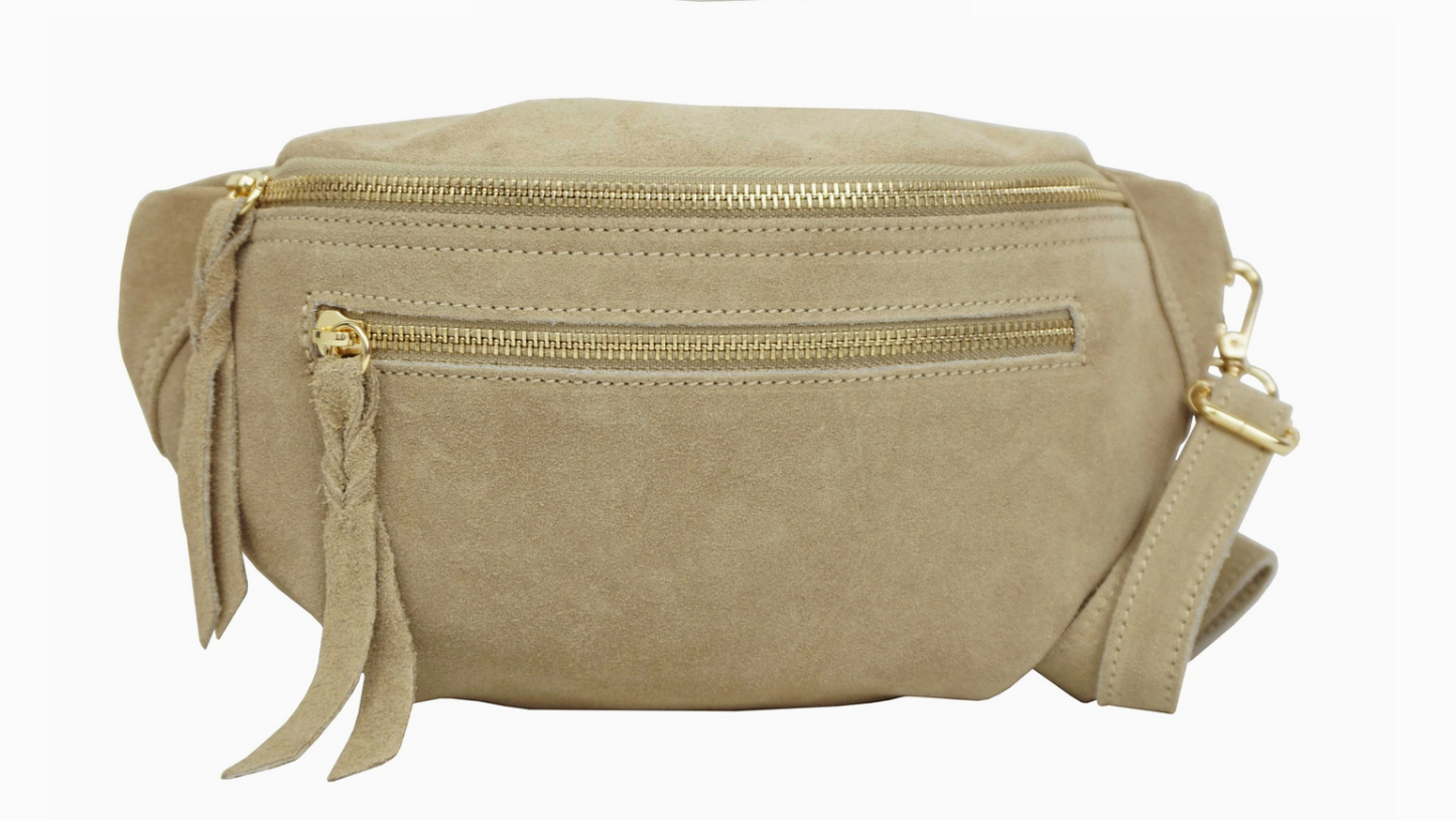 Alma double zip leather belt bag