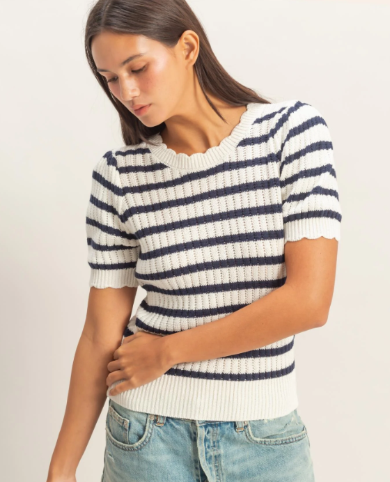 Sweet Soles Knit Top Navy Stripe