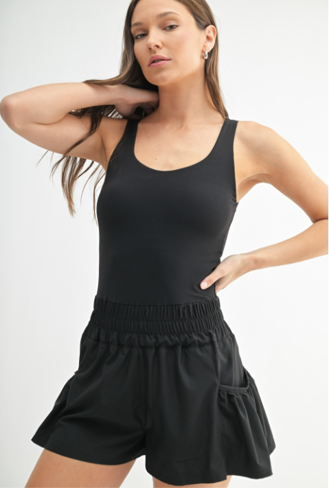 Sweet Soles Flounce & Flow Romper | Black