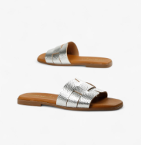 All Black Woven Slide in Plato