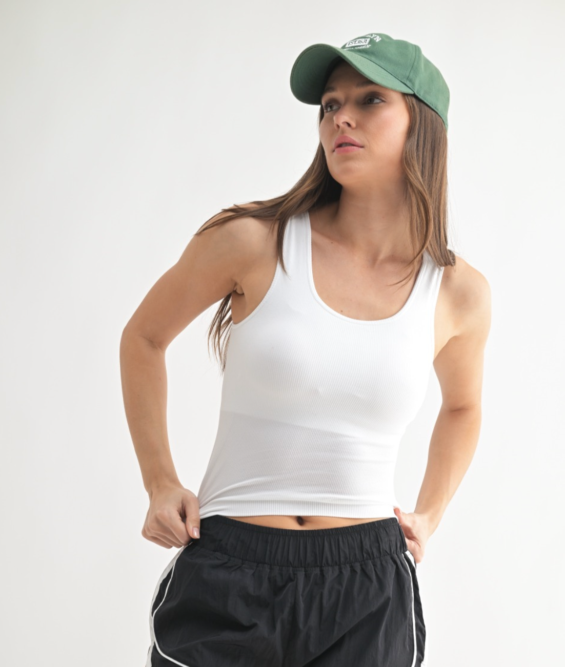Sweet Soles Seamless Ribbed Tank Top White