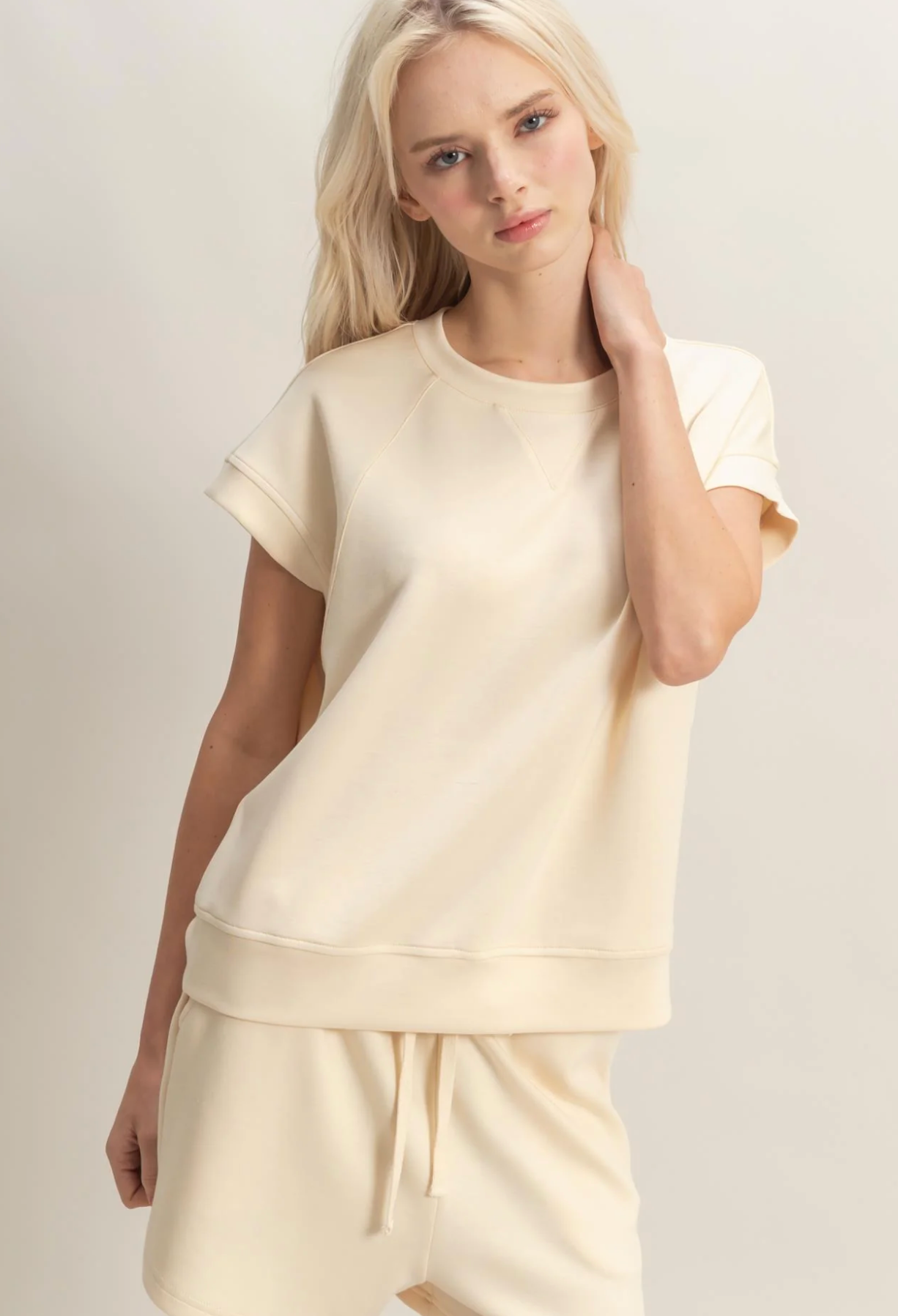 Sweet Soles Crew Neck Sleeveless Top And Shorts Set Alpaca