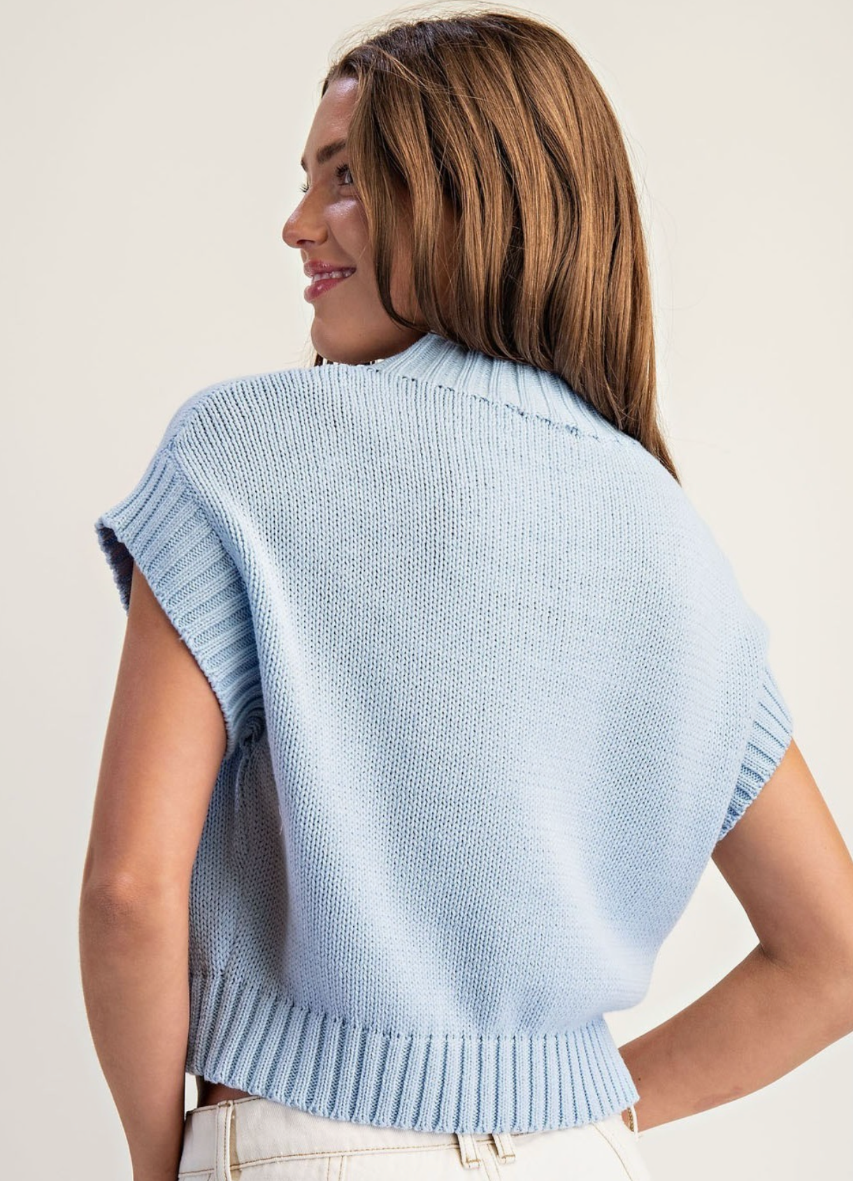 American Flag Sweater Top Light Blue