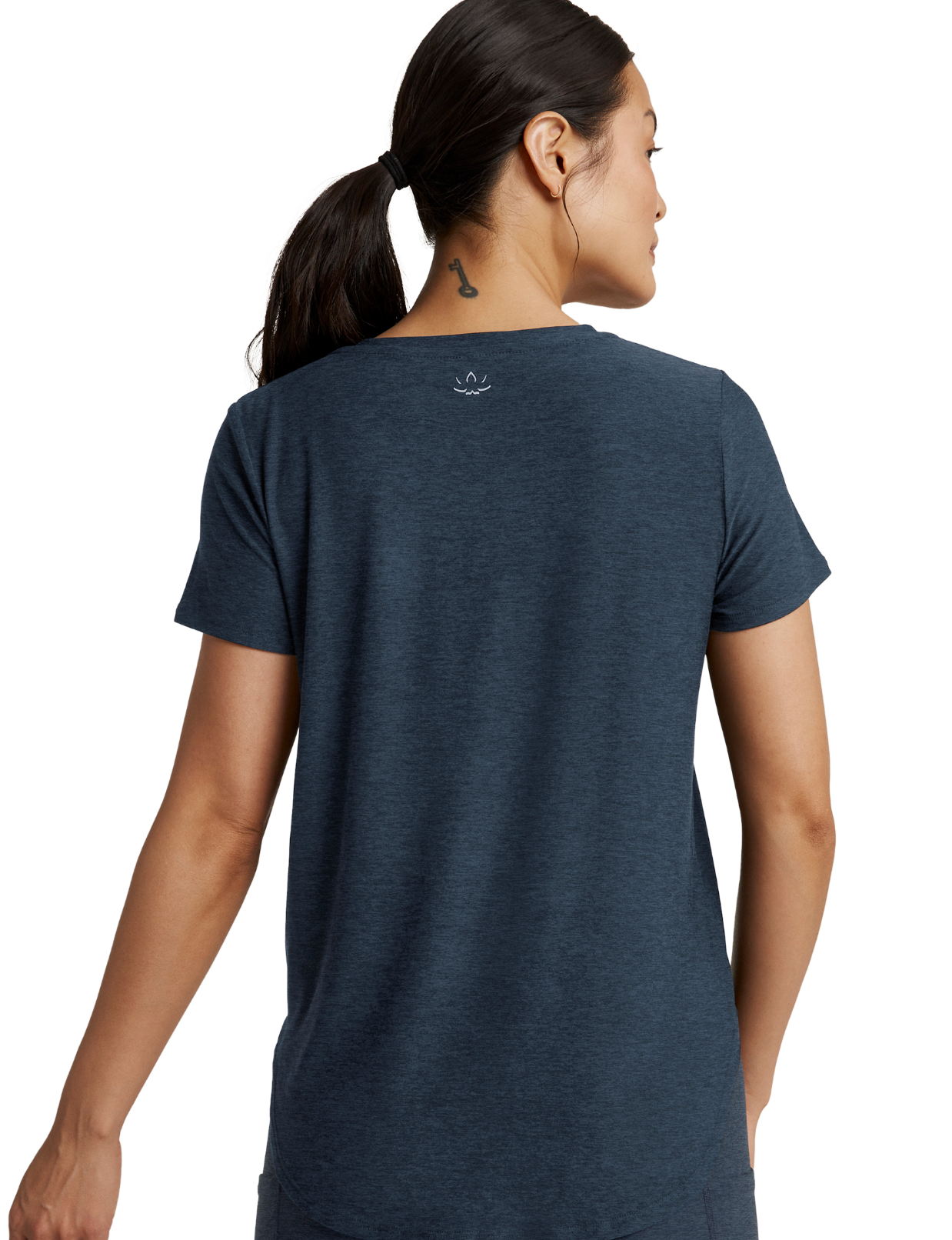 Beyond Yoga Featherweight Down Low Tee Nocturnal Navy