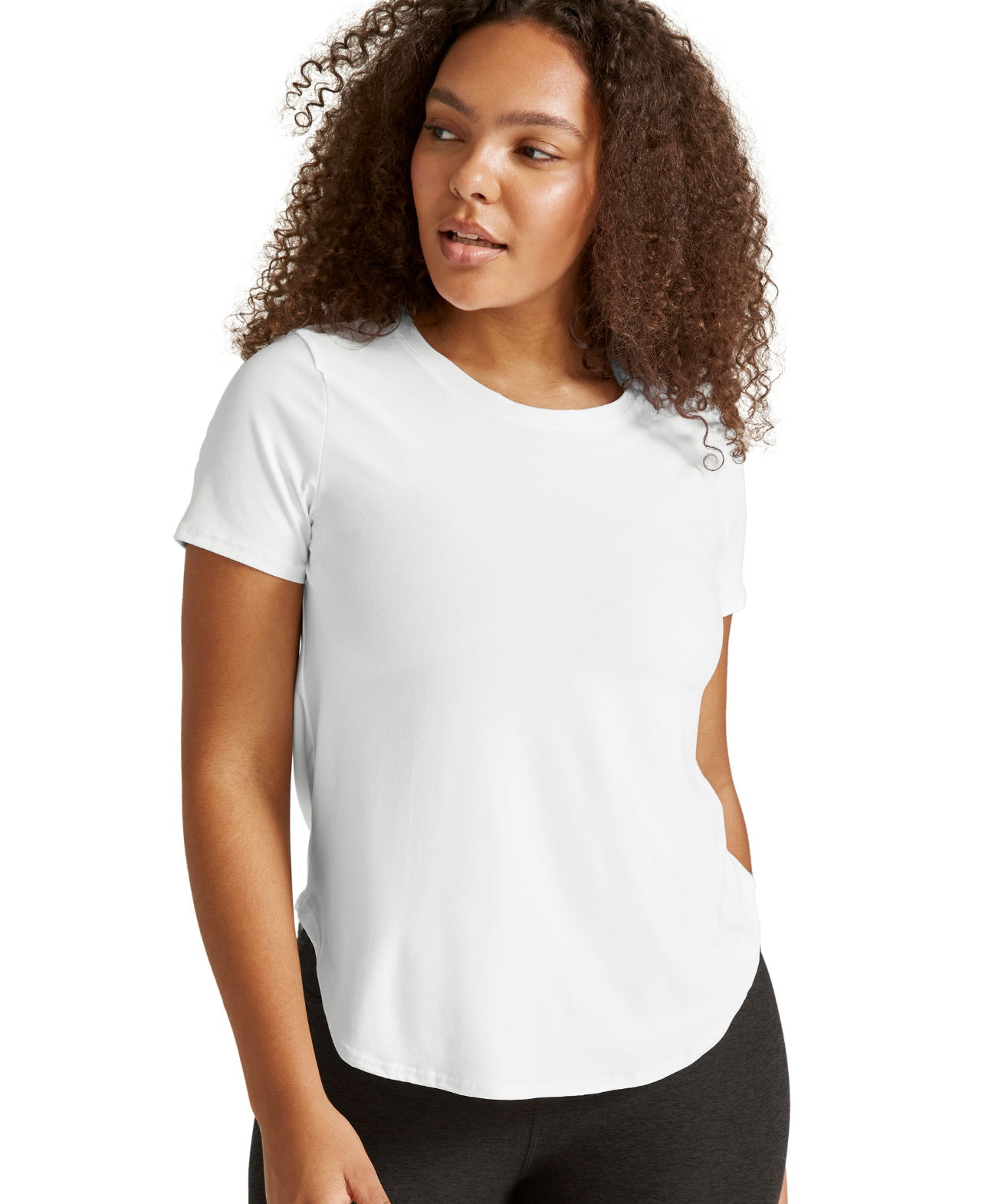 Beyond Yoga Featherweight Down Low Tee Cloud