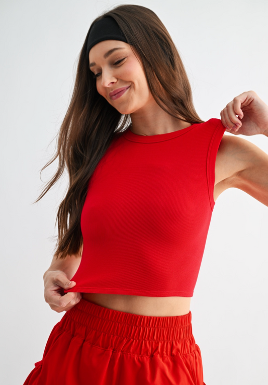Sweet Soles FlexForm Seamless Muscle Tank - Ruby Red