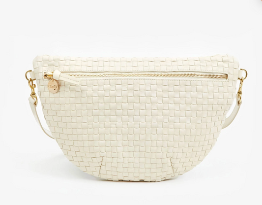 Clare V. - Grande Fanny Woven Checker Cream