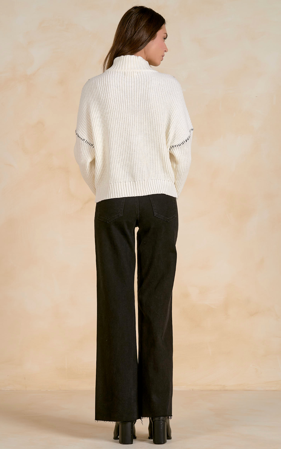 Elan Sweater 1/4 Zip Off White