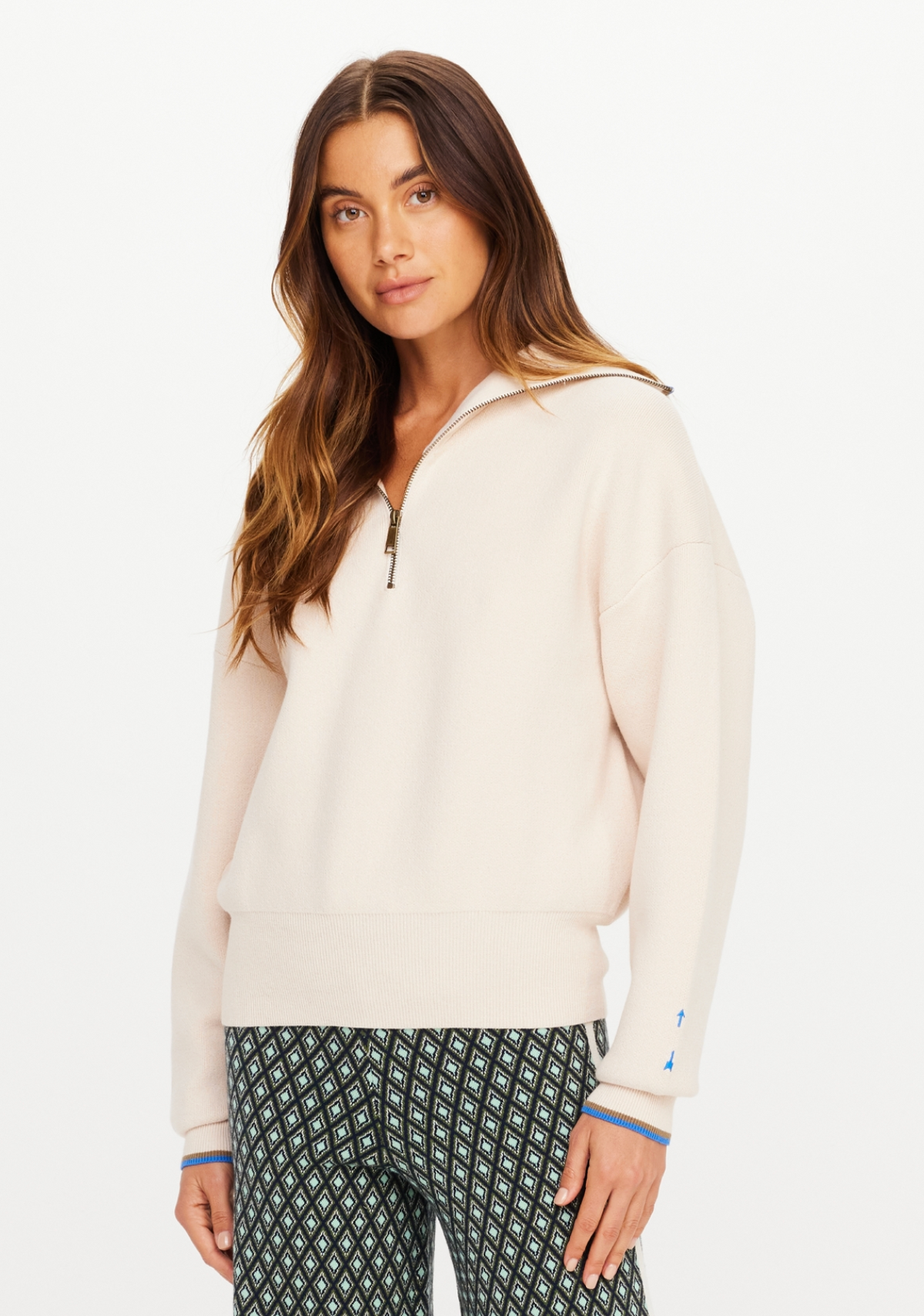 The Upside Kairo Half Zip Knit - Cream