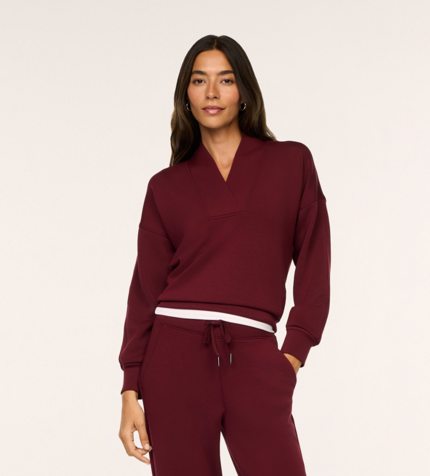 SPANX® Airessential V-Neck LS  - Vino