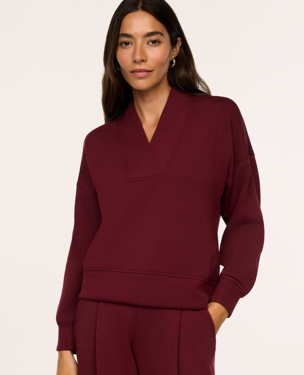 SPANX® Airessential V-Neck LS  - Vino