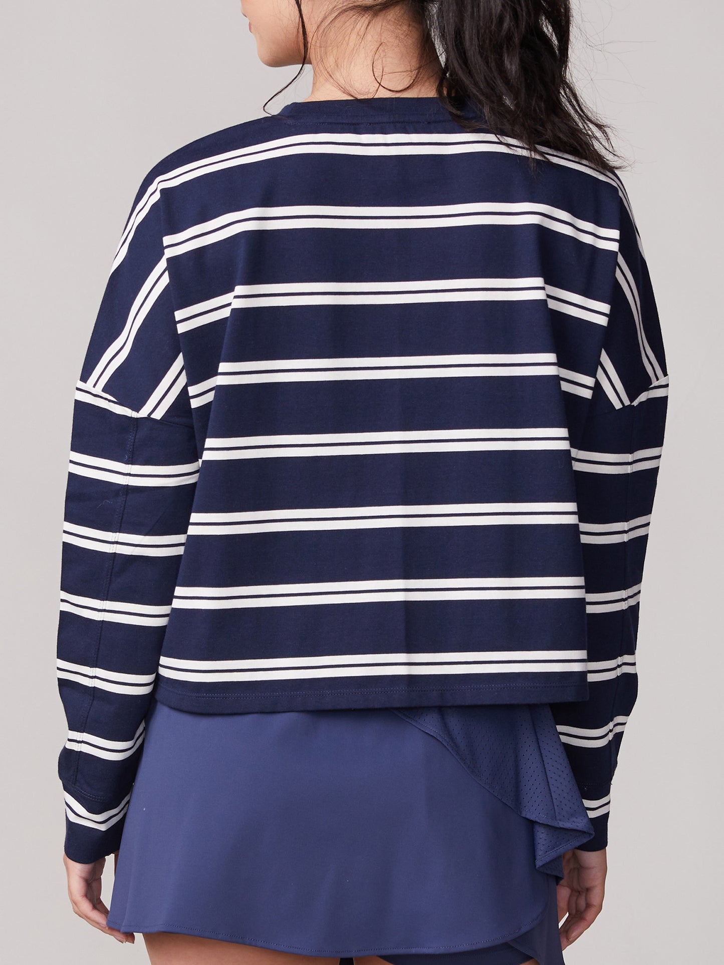 Thrive Societe LS Boxy Top Indigo Stripe