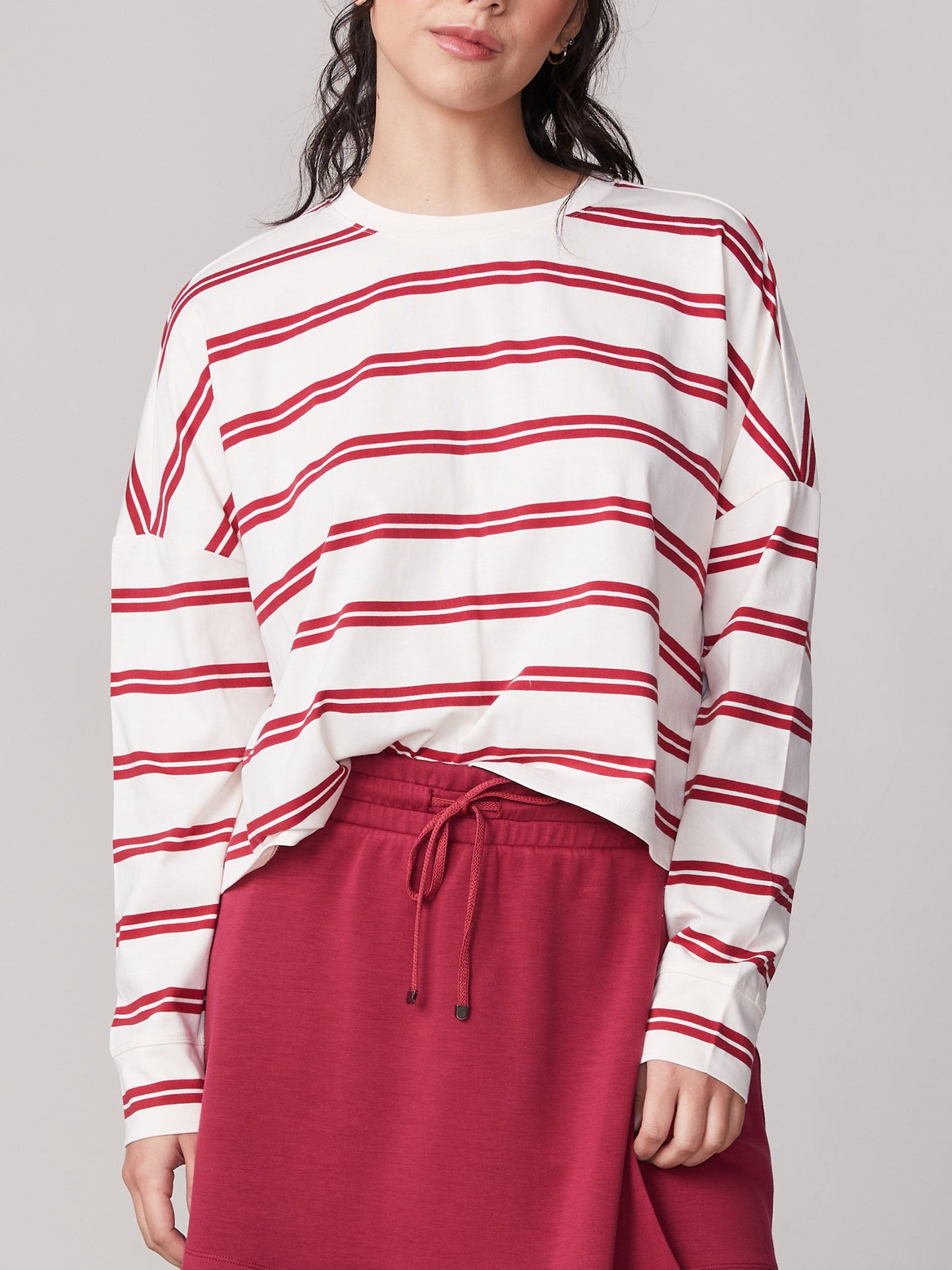 Thrive Societe LS Boxy Top Rumba Red