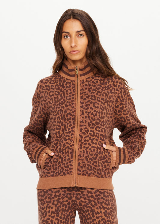 The Upside Malawi Margot Knit Jacket Leopard