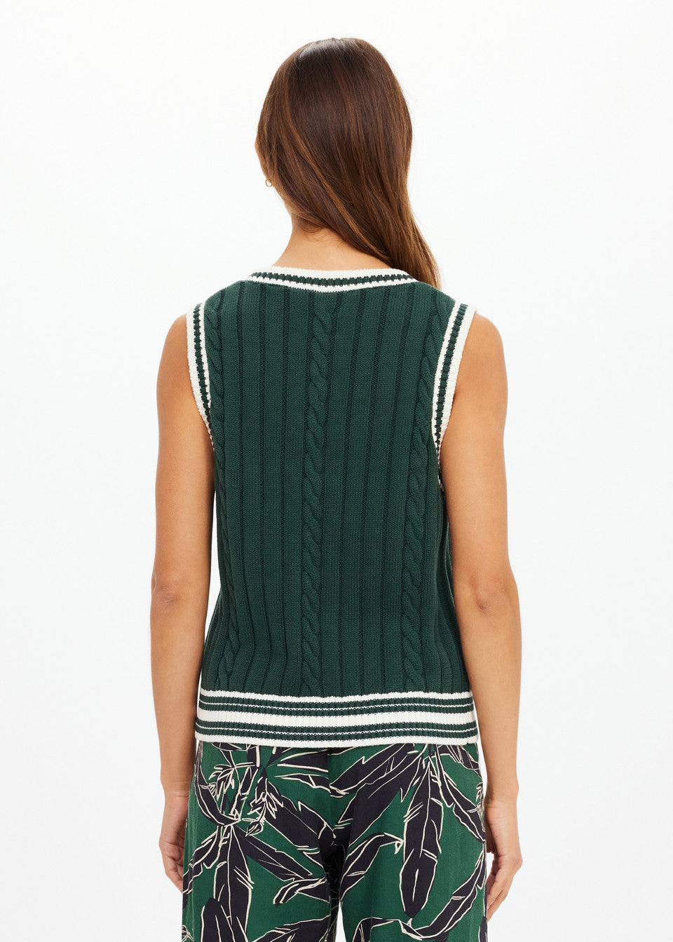 The Upside Sante Fe Julia V-neck Vest in Jungle Green