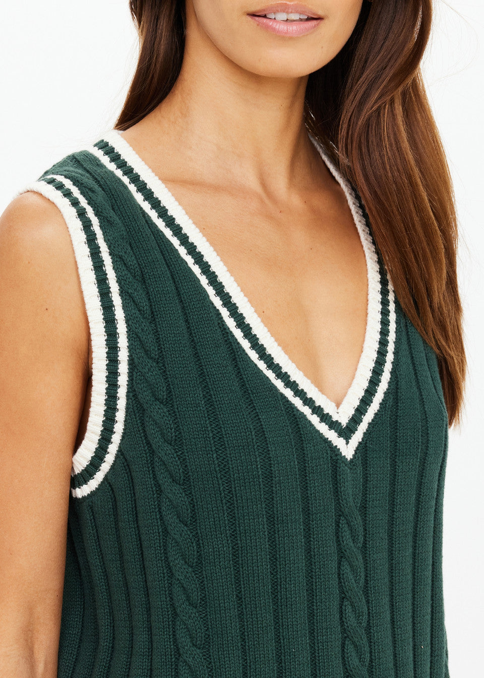 The Upside Sante Fe Julia V-neck Vest in Jungle Green