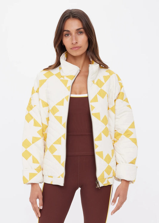 The Upside Etoile Carmen Quiled Jacket in Golden Sand