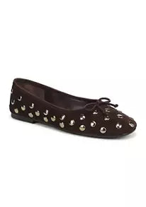 Sam Edelman Alie Studded Ballet Flat - Cafe Noir Suede