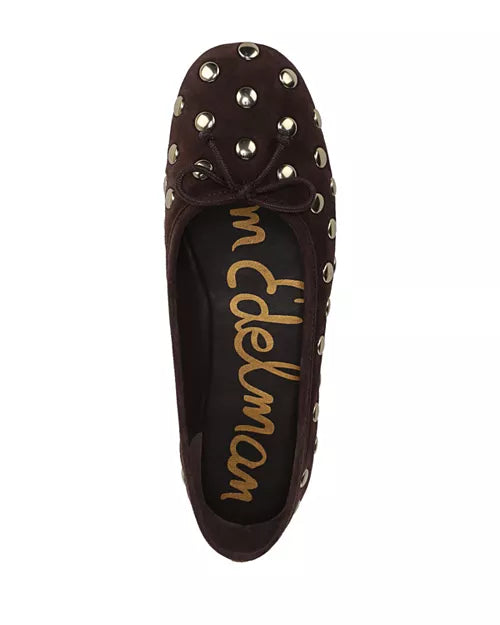 Sam Edelman Alie Studded Ballet Flat - Cafe Noir Suede