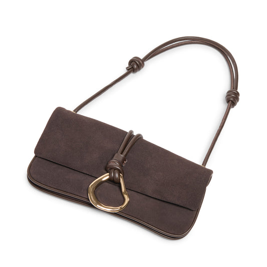 Dolce Vita Balen Suede Shoulder Bag - Chocolate