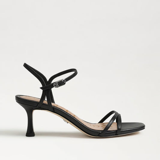 Sam Edelman Presley Strappy Kitten Heel Sandal - Black Leather