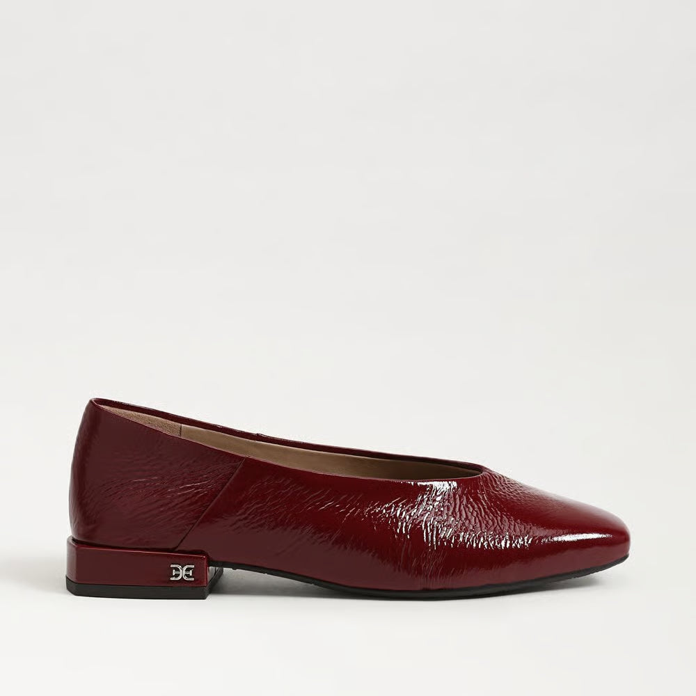 Sam Edelman Kasey Square Toe Ballet Flat Merlot Leather