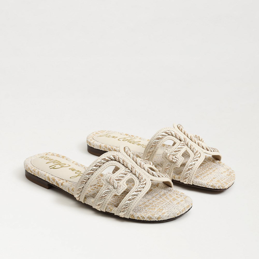 Sam Edelman Bay Twist Slide Sandal  -Modern Ivory Faux Raffia