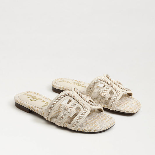 Sam Edelman Bay Twist Slide Sandal  -Modern Ivory Faux Raffia