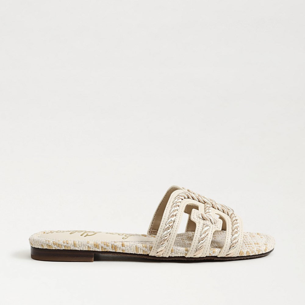 Sam Edelman Bay Twist Slide Sandal  -Modern Ivory Faux Raffia