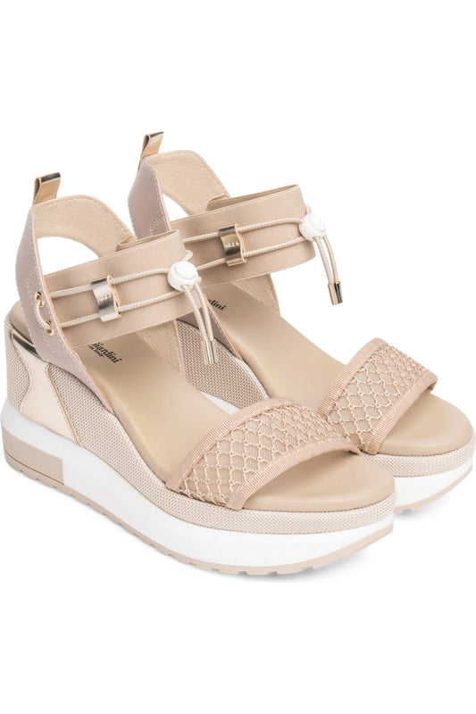 NeroGiardini Bungee Mesh Leather Platform - Rosa