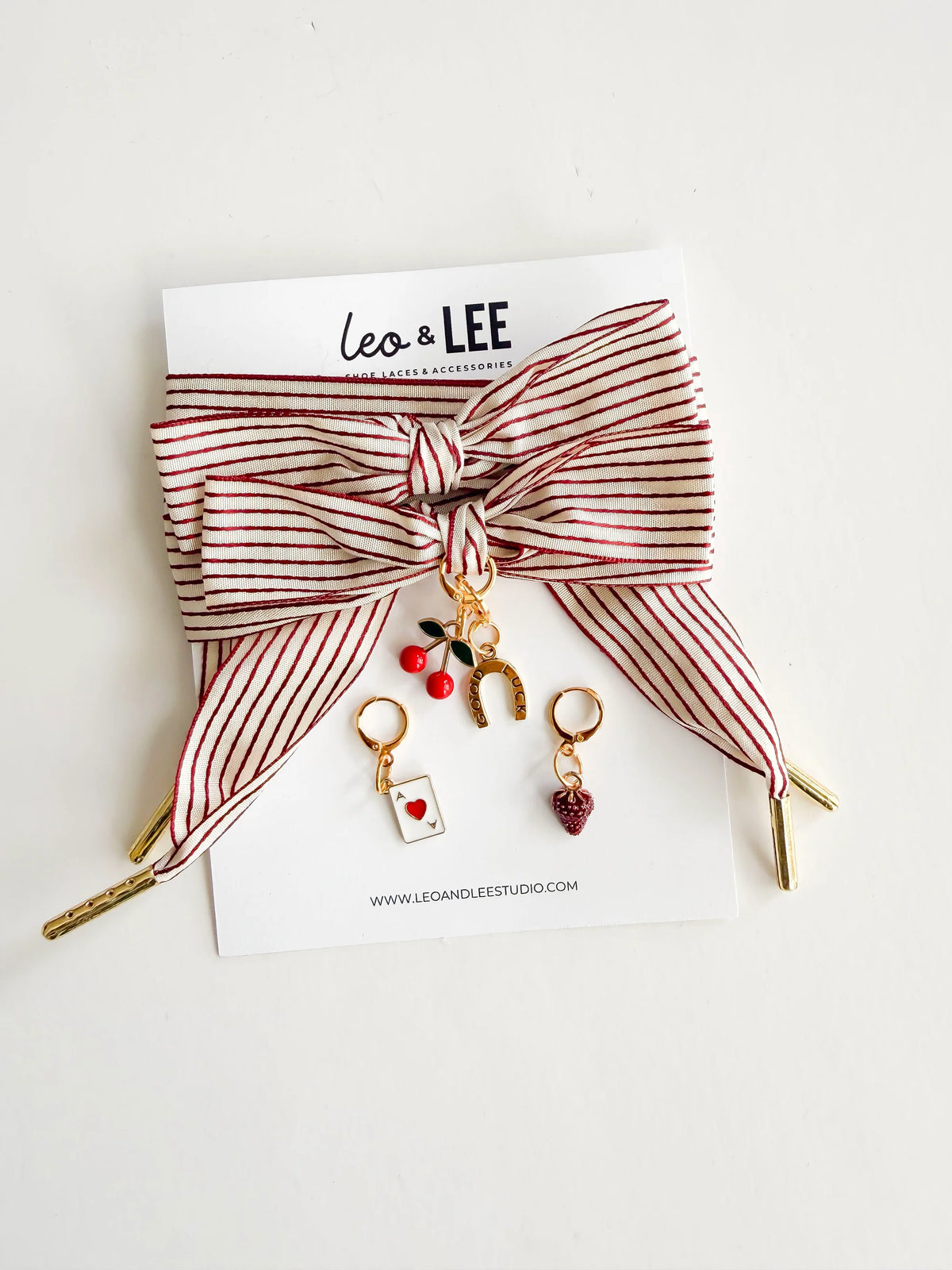 Leo and Lee Studios Heritage Stripe Shoelace & Charms Pack