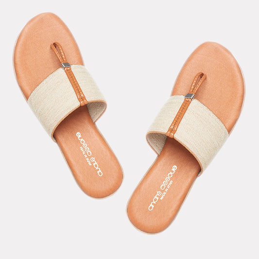 Andre Assous Nice Featherweights™ Slide Sandal beige-linen