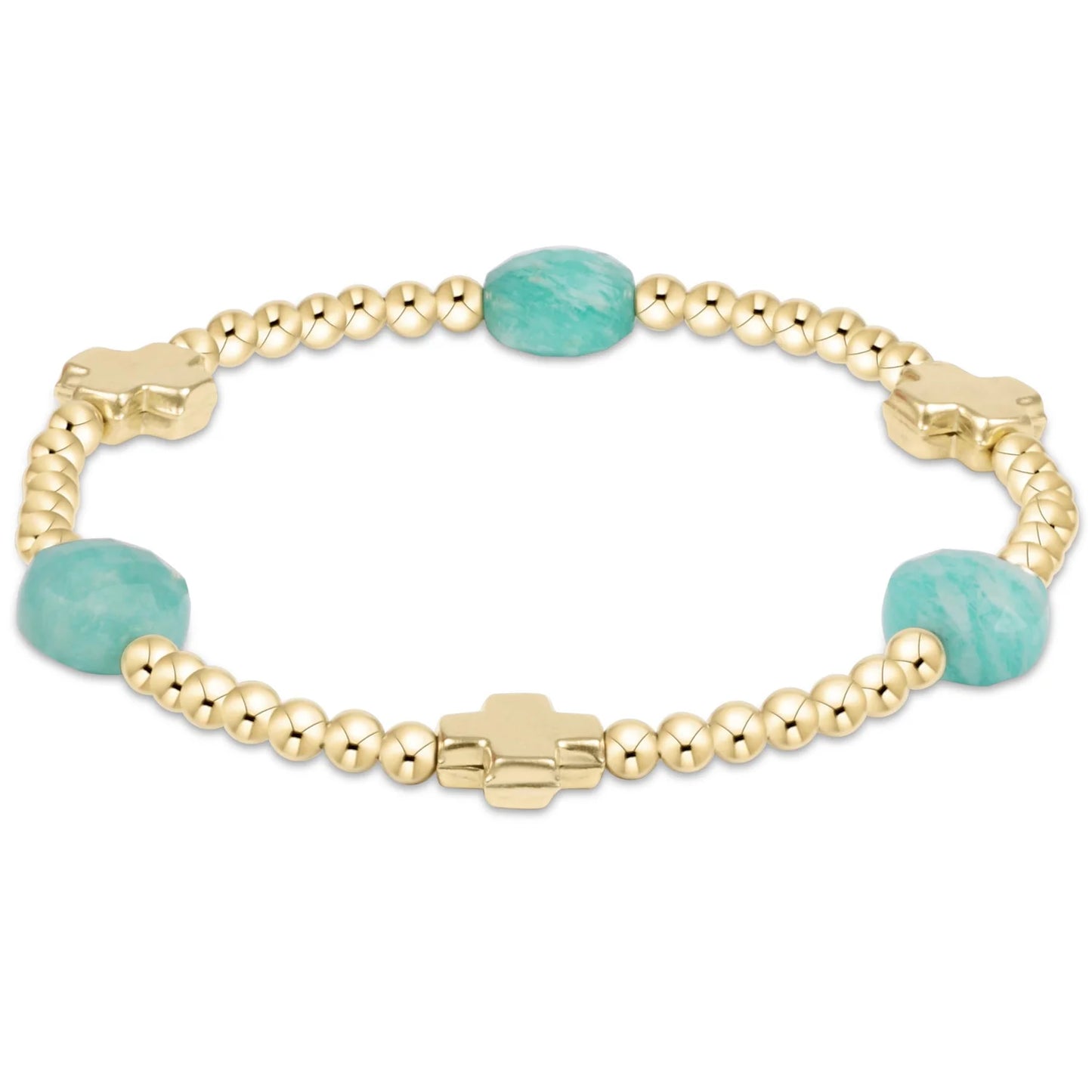 enewton signature cross admire gold pattern 3mm bead bracelet - Gemstones