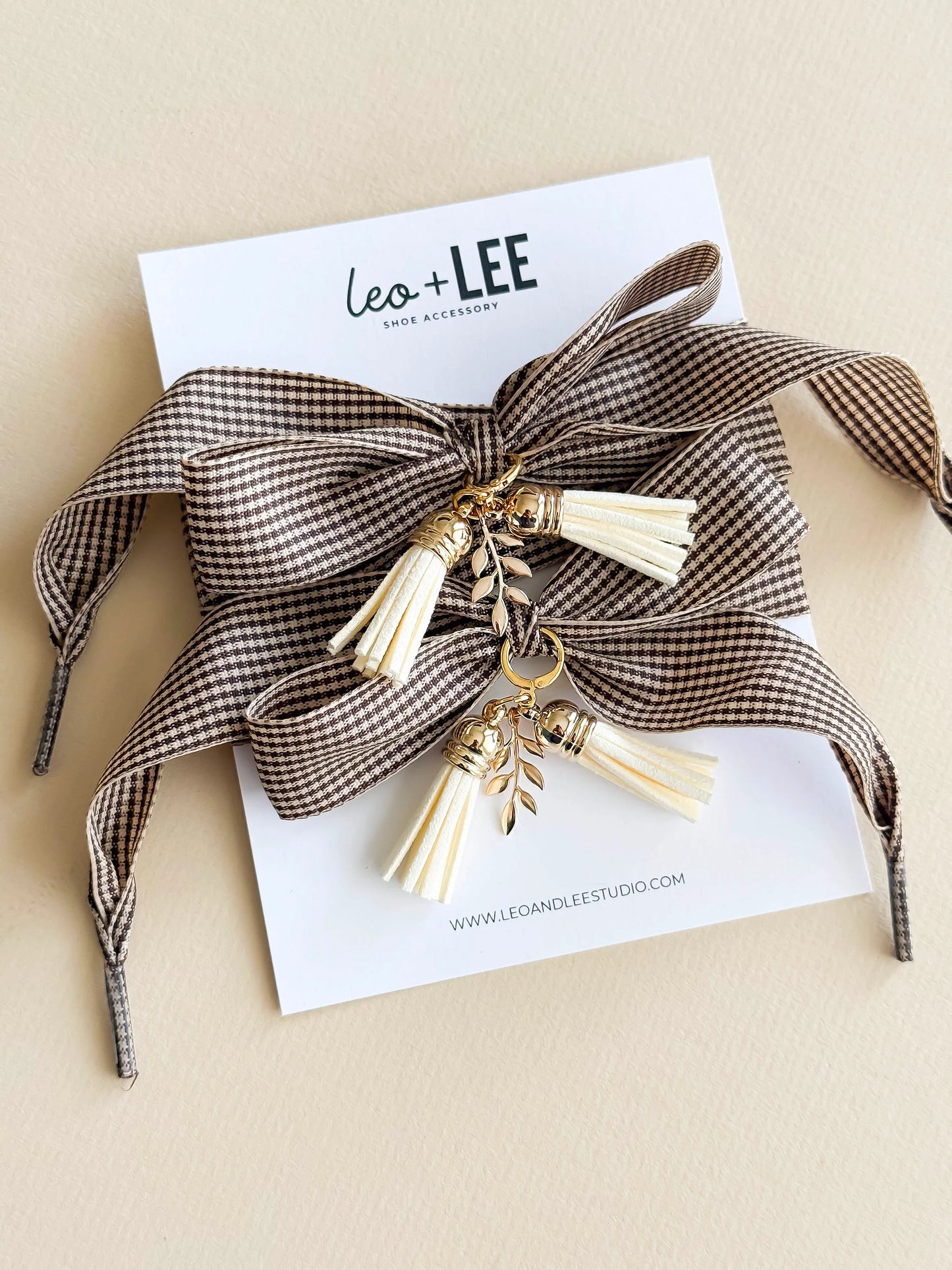 Leo and Lee Studios Gingham and Houndstooth Shoelace & Charms Pack