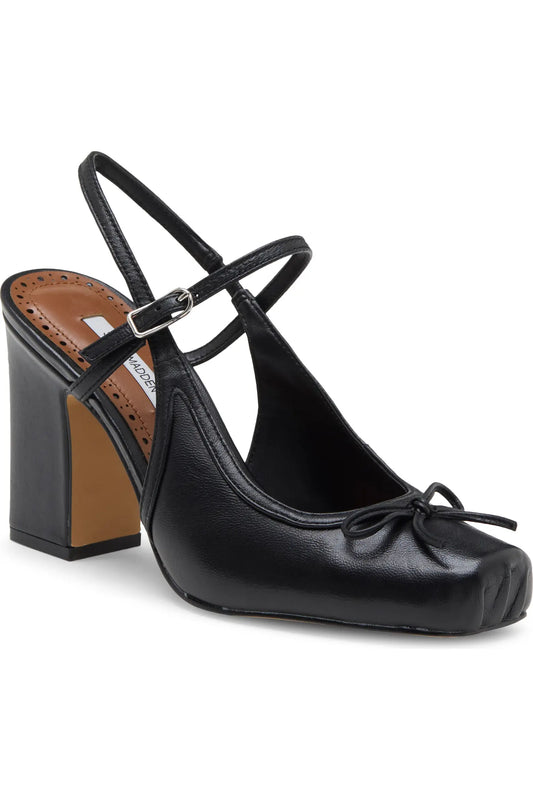 Steve Madden Elainie Slingback Pump - Black Leather