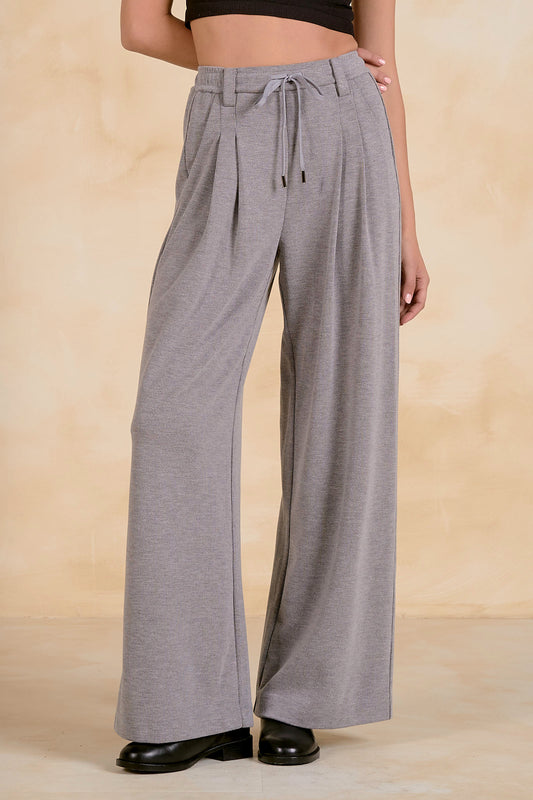 Elan Wide Leg Trouser - Dark Grey