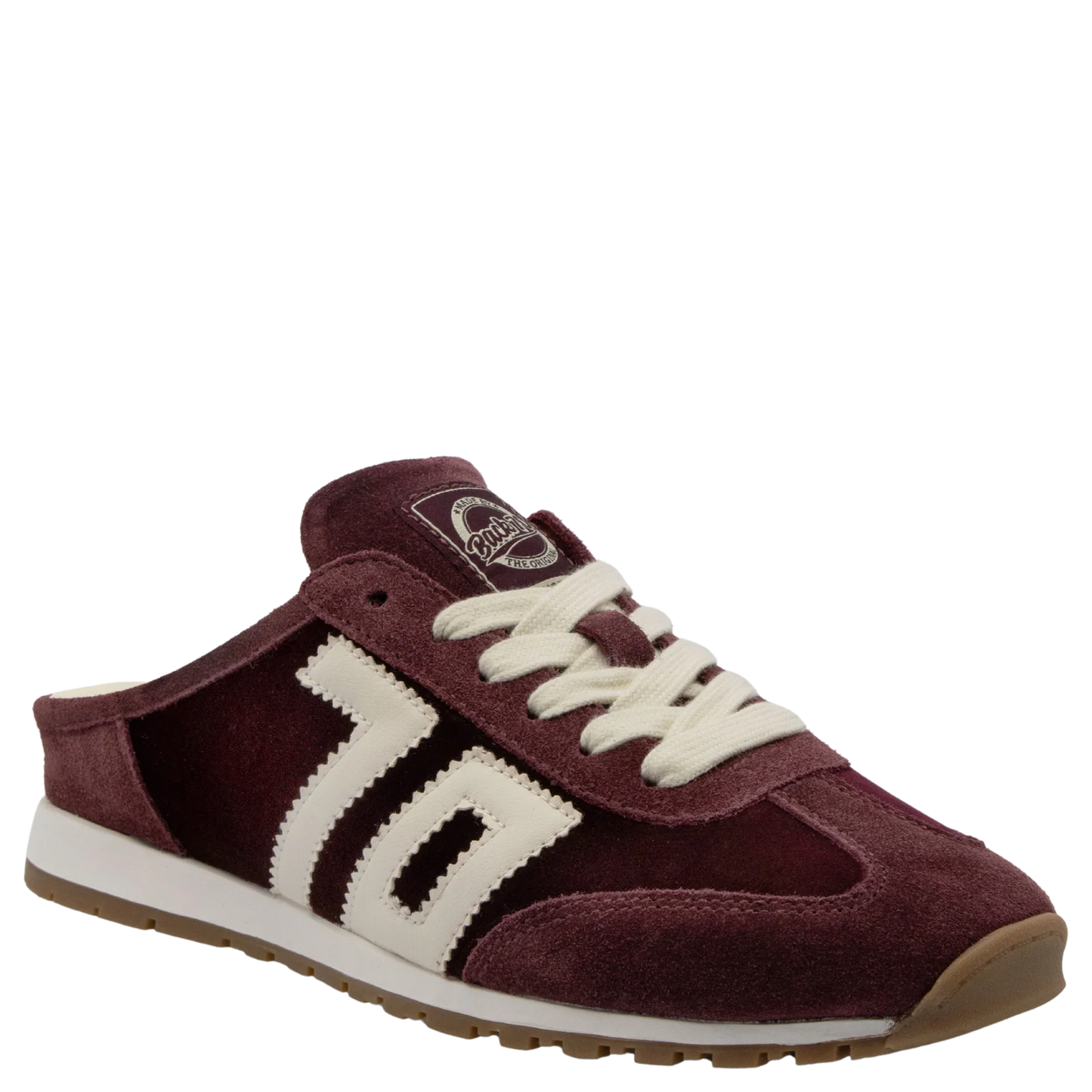 BACK 70 Venice Backless Sneaker in Wine Velvet